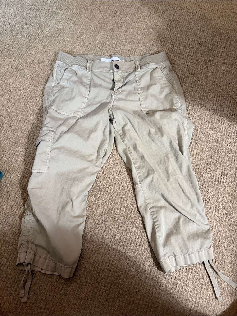 Sonoma Khaki Cargo Crop Pants